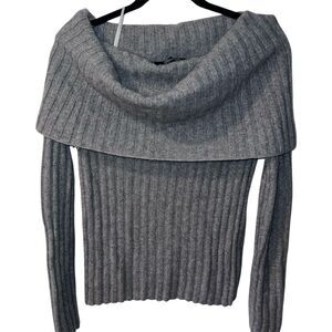 Theory Cowl Neck Sweater Womens M Cashmere Chunky Ribbed Pullover Tunic **Read